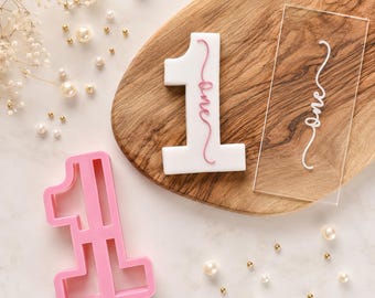Number Cookie Cutter and Embosser Set, Custom Name Birthday Cookie Stamp