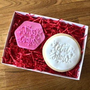 Let It Snow Cookie Stamp, Christmas Embosser, Christmas Fondant Stamp, Icing Stamp, Merry Christmas Cookie Stamp, Fondant Embosser