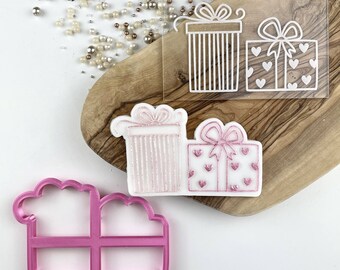 Birthday Presents Cookie Cutter and Embosser, Happy Birthday Cookie Stamp, Birthday Celebrations, Birthday Cookie Embosser, Postal Box Ideas