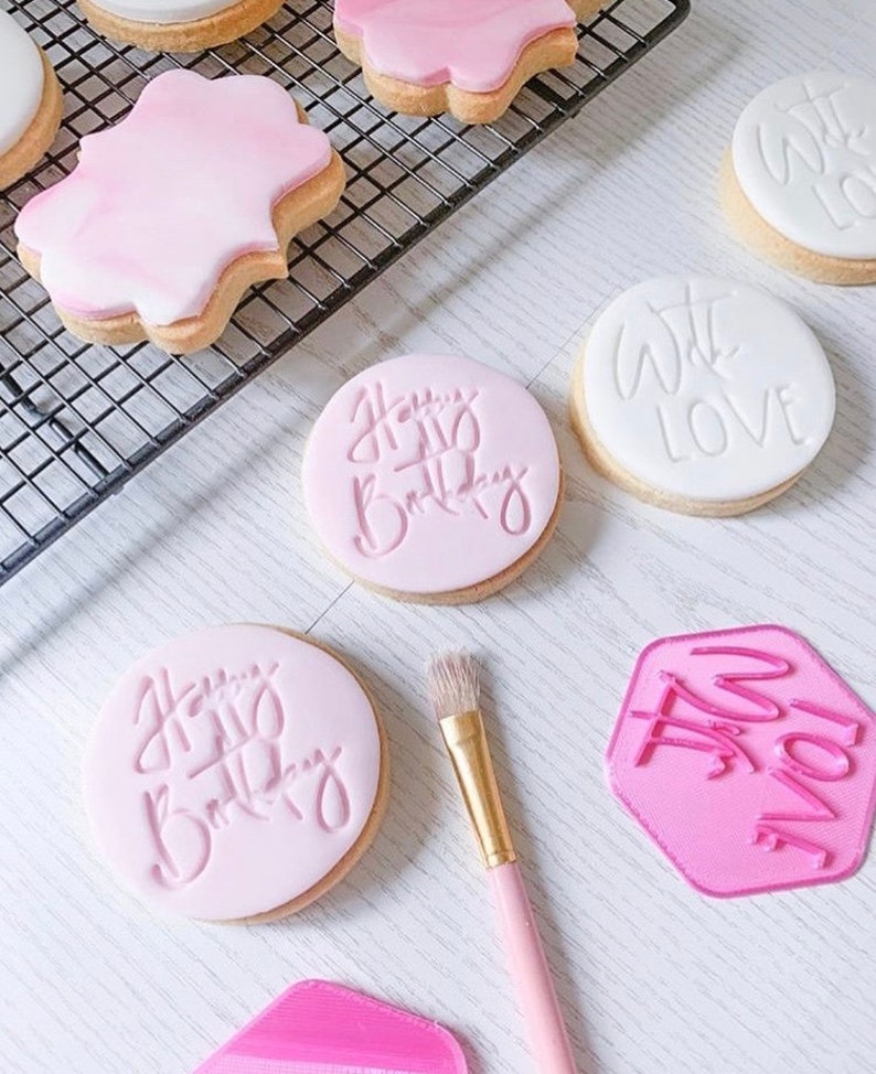 Happy Birthday Cookie Stamp Fondant Stamp Fondant Cookie Etsy