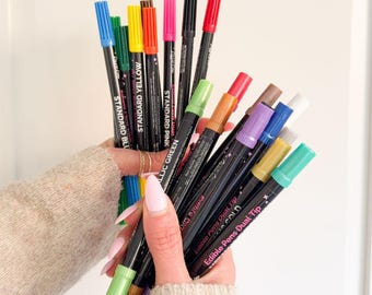 Doppelendiger essbarer Tuschestift für die Dekoration von Kuchen - essbarer Kuchenstift für Kekse, Fondant, Zuckerguss - verschiedene Farben erhältlich