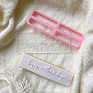 Happy Mother&#39;s Day in Verity Font Cookie Cutter and Embosser, Happy Mother&#39;s Day, Mum Cookie Stamp, Happy Mother&#39;s Day Cookie Cutter