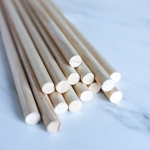 Wooden Dowel Rods 3/16 X 12 Mini Pennant Sticks / Rods 