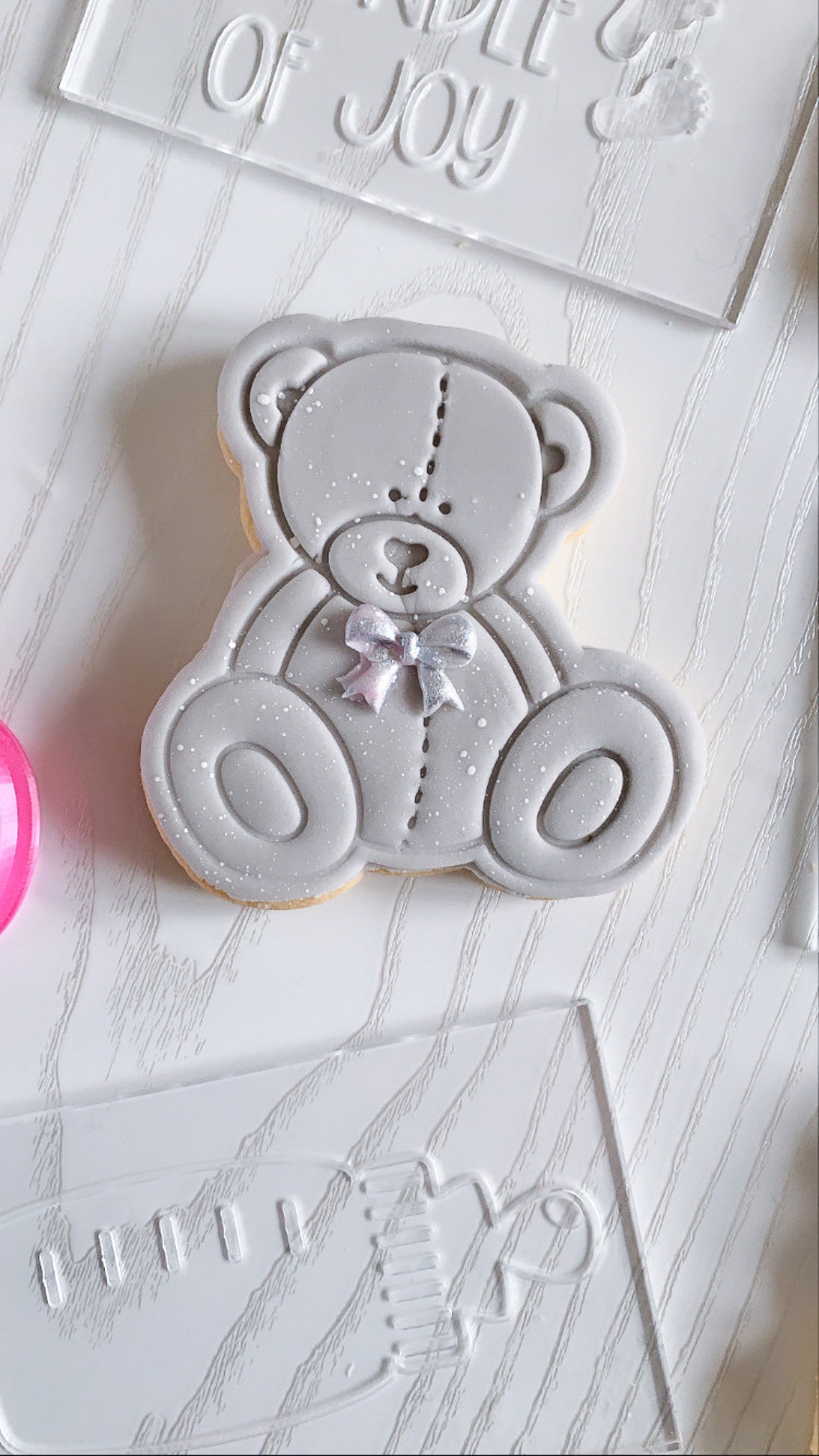 Sitting Teddy Bear Cookie Cutter and Stamp Baby Shower Cookie Etsy