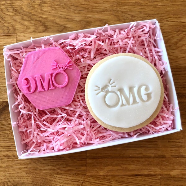 OMG Engagement Cookie Stamp, Fondant Stamp, Cookie Embosser, Engagement Cookie Stamp, Cookie Embosser, Engagement Embosser, Future Mrs Stamp