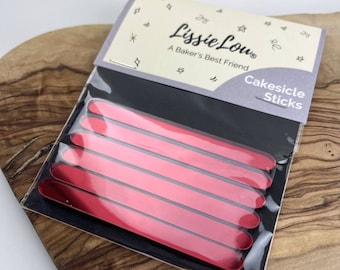 Mirror Red Acrylic Cakesicle Lollipop Sticks, Cakesicle Sticks, Acrylic Cakesicle Sticks, Reusable Cake Pop Sticks, Acrylic Popsicle Sticks