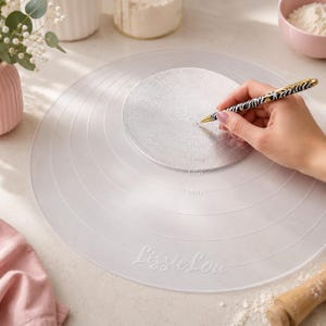 Cake Board Center Point Template, Dowel Guide, 14in Acrylic