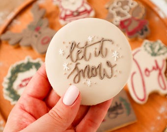 Let It Snow Weihnachtsplätzchen Prägestempel, Fondant Stempel