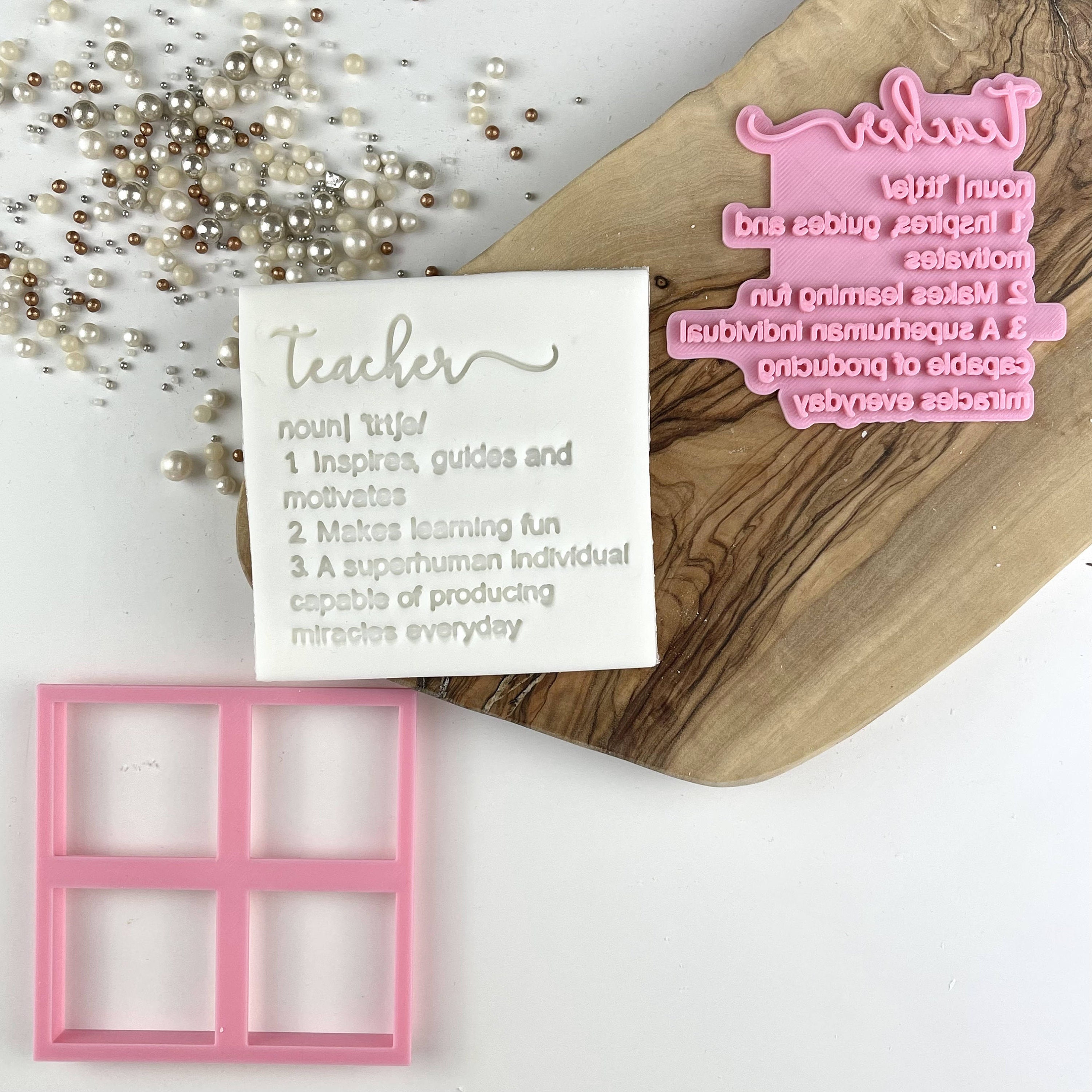 Teacher Definition Cookie Cutter and Stamp by the Three Etsy UK
