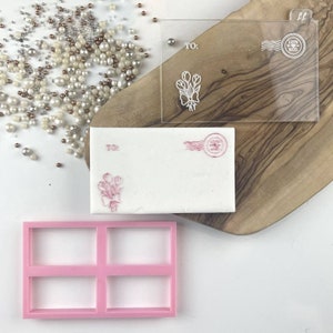 Cortador y grabador de galletas de postal del Día de la Madre, Feliz Día de la Madre, Sello de Galletas de Mamá, Cortador de Galletas del Feliz Día de la Madre, Ideas de Cajas Postales