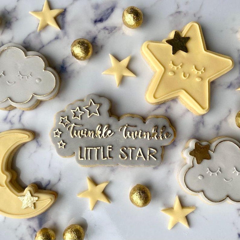 Cute Moon Cookie Cutter and Embosser – Baby Shower Cookie Stamp ...