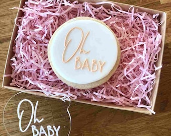 Oh Baby Cookie Embosser, Baby Shower Fondant Icing Stamp