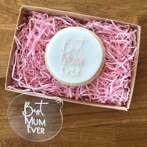 Best Mum Ever Cookie Embosser Icing Fondant Stamp for Mother&#39;s Day or Birthday