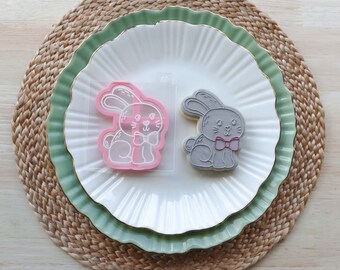 Cortador y grabador de galletas Rabbit Farm Yard, cortador de galletas de granja, grabador de fondant, cortador de galletas para niños, sello de galleta de animales