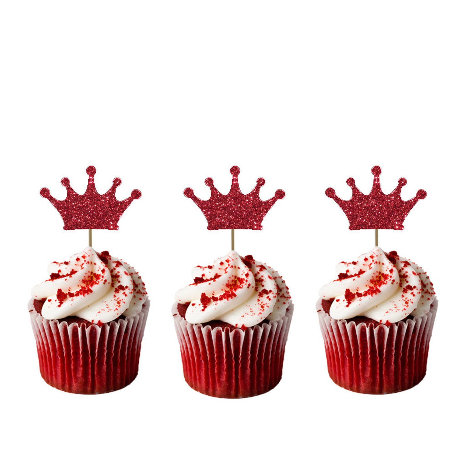 Crown Cupcake Toppers Pack of 10 Party Cupcake Toppers Etsy