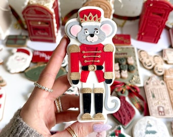 Mouse King Nutcracker Christmas 3D Stamp & Cookie Cutter | Fondant Embosser | Baking Tool | Festive Cookie Stamp | Christmas Party Treats