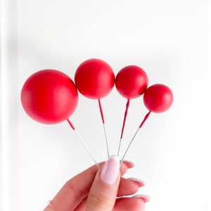 Cake Balls Set van 4 - Rode Taartdecoratie