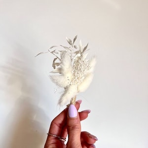 Mini set di fiori secchi per torte per decorazioni di torte - Bianchi