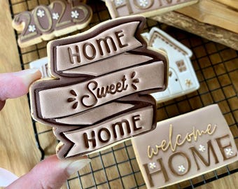 Home Sweet Home Cookie Cutter and Stamp, Moving House Embosser