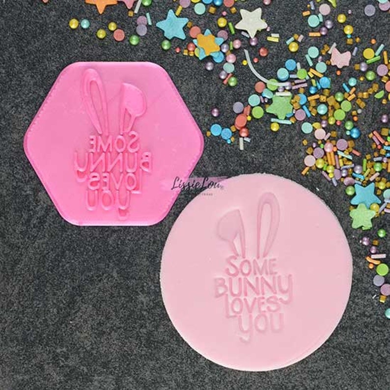 Some Bunny Loves You Cookie Stamp Icing Fondant Embosser for Etsy