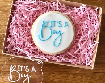 It's a Boy Cookie Embosser, Baby Shower Icing Stamp
