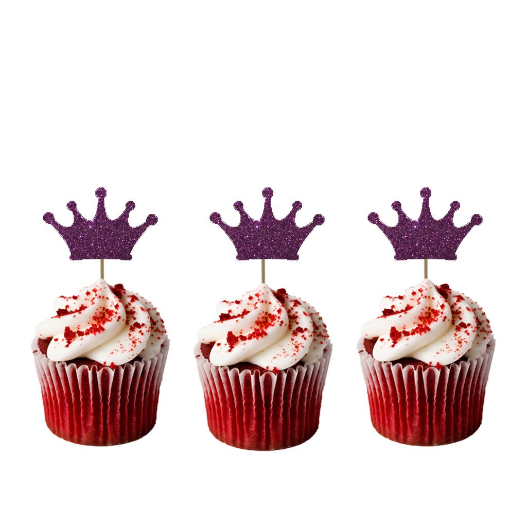 Crown Cupcake Toppers Pack of 10 Party Cupcake Toppers Etsy