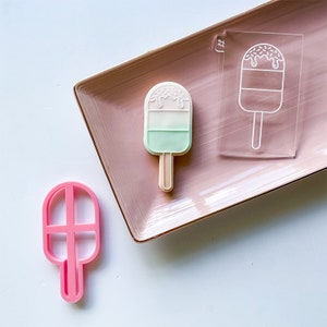 Ice Lolly Cookie Cutter & Embosser by Luvelia Louise, Food Cookie Stamp, Food Cookie Embosser, Drink Cookie Stamp, Postal Box Ideas