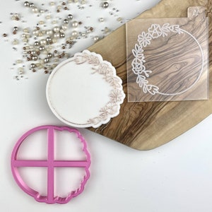 Floral Circle Cookie Cutter and Embosser, Floral Cookie Stamp, Wedding Cookie Embosser, Mother's Day Cookie Stamp, Postal Box Ideas