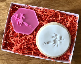 Flying Witch Cookie Stamp, Fondant Embosser, Halloween Cookie Stamp, Halloween Fondant Stamp, Halloween Cookie Stamp, Icing Stamp