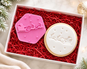 Weihnachtsmann-Schlitten-Keksstempel, Weihnachtsfondant-Zuckergussstempel