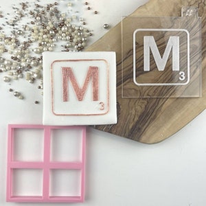 M Tile Cookie Cutter and Embosser, Happy Mother&#39;s Day, Mum Cookie Stamp, Happy Mother&#39;s Day Cookie Cutter, Postal Box Ideas