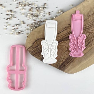 Champagne Glass with Bow Cookie Cutter and Stamp, Hen Party Cookie Stamp, Wedding Cookie Embosser, Bridal Party Stamp, Postal Box Ideas