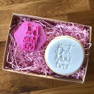 Best Mum Ever Cookie Stamp Icing Fondant Embosser for Mother&#39;s Day and Birthday
