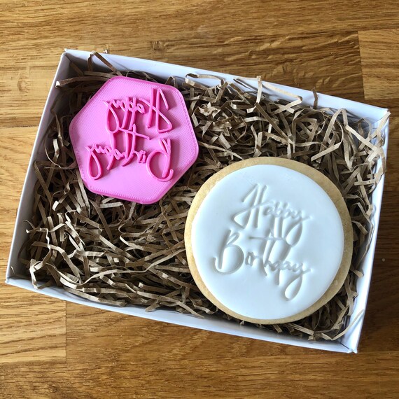 Happy Birthday Cookie Stamp, Fondant Embosser