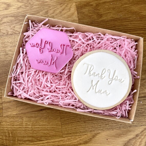 Thank You Mum Cookie Stamp, Happy Mother's Day, Mum Cookie Embosser, Happy Mother's Day Cookie Stamp, Postal Box Ideas
