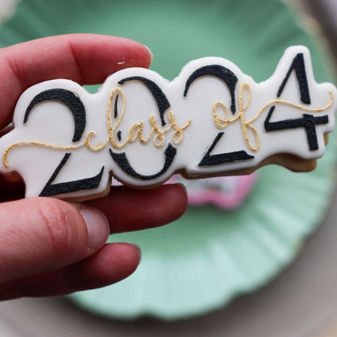 Class of 2024 Cookie Cutter and Embosser, Graduation Cookie Stamp ...