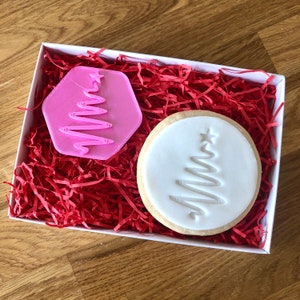 Christmas Tree Cookie Stamp, Christmas Embosser, Christmas Fondant Stamp, Icing Stamp, Merry Christmas Cookie Stamp, Fondant Embosser