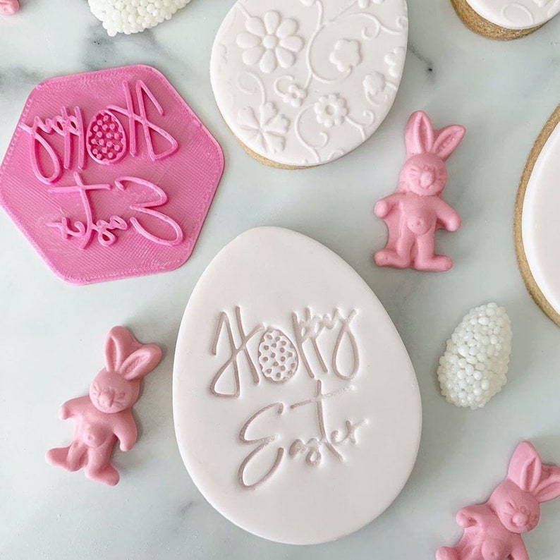 Hoppy Easter Cookie Stamp Icing Fondant Embosser for Easter Etsy