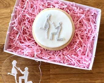 Proposal Engaged Cookie Embosser, Engagement Cookie Stamp, Fondant Stamp, Icing Embosser, Fondant Cookie Stamp, Engagement Embosser
