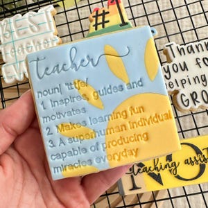 Teacher Definition Cookie Cutter & Stamp | Teacher Gift | End of Term Cookie Embosser | Thank You Teacher | LissieLou