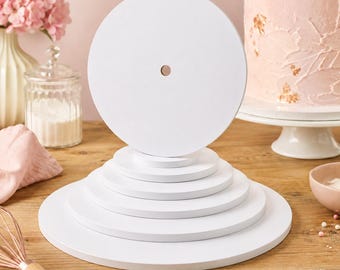 Tambour pour gâteau en MDF de 9 mm d'épaisseur avec trou, lot de 5