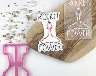 Foremka do ciastek Rocket Power i wytłaczarka, Foremka do ciastek Space, Wytłaczarka do fondantu, Foremka do ciastek dla dzieci, Stempel do lukru, Stempel do ciastek Space