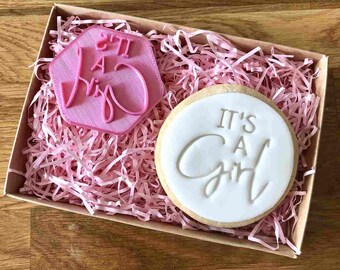It's a Girl Cookie Stamp, Baby Shower Fondant Embosser