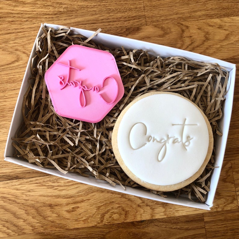 Congrats Cookie Stamp Fondant Embosser Wedding Cookie Stamp Etsy UK