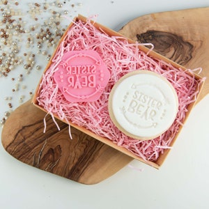 Sister Bear Wild One Style Cookie Stamp, Baby Shower Cookie Stamp, Baby Cookie Cutter, Fondant Stamp, Gender Reveal Cookie Embosser