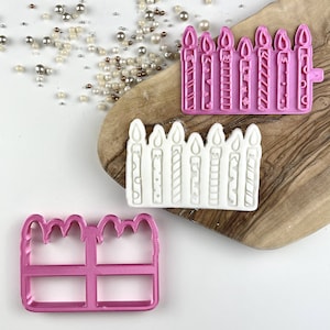 Swirls and Curls Birthday Candles Cake Cookie Cutter and Stamp, Happy Birthday Cookie Stamp, Birthday Celebrations, Postal Box Ideas