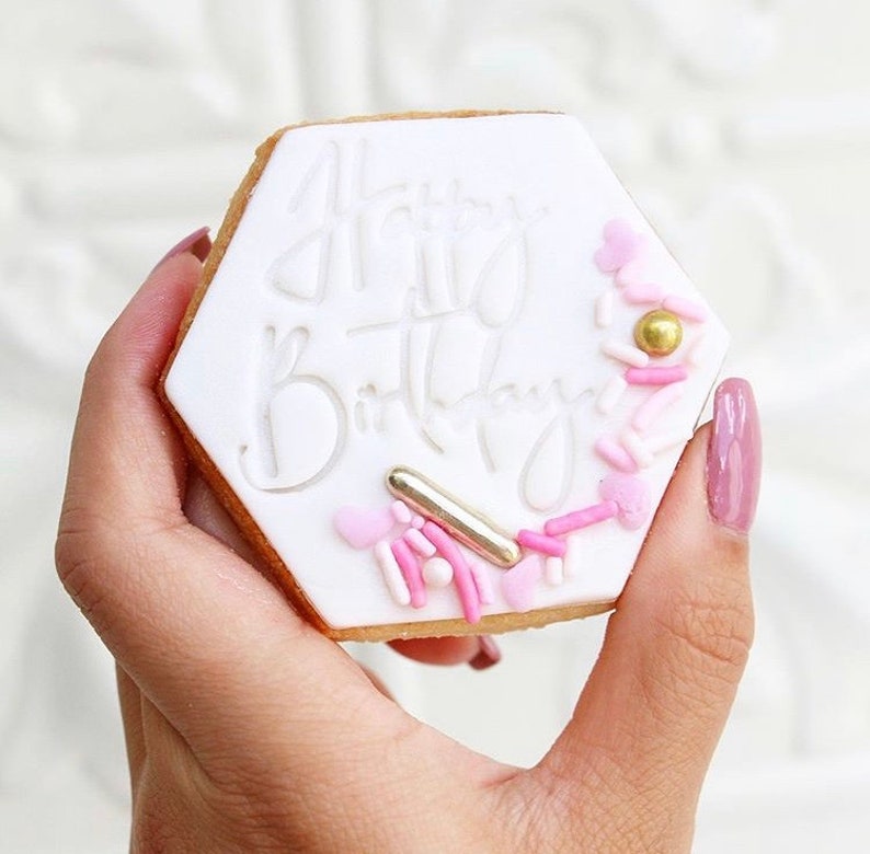Happy Birthday Cookie Stamp Fondant Stamp Fondant Cookie Etsy
