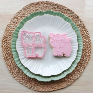 Schwein Bauernhof Hof Ausstechform und Prägung, Ausstechform zum Ausschneiden, Fondant Prägung, Ausstechform zum Ausstechform