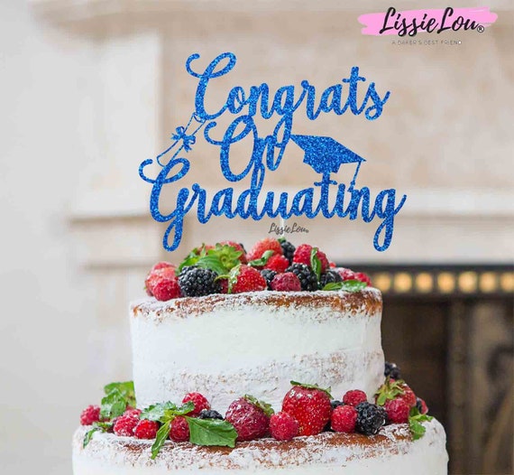 Congratulazioni per la laurea Cake Topper Glitter Card -  Italia