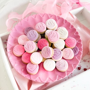 Mini Liebe Herzen Valentinstag Keks Back- und Dekorationsset - Anfänger Backen zu Hause Starter Set - Verabredung Nacht - Meine kleine Backbox Set